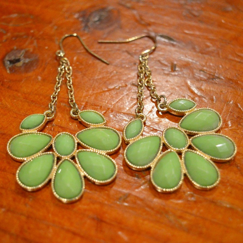 Green Drop Earrings